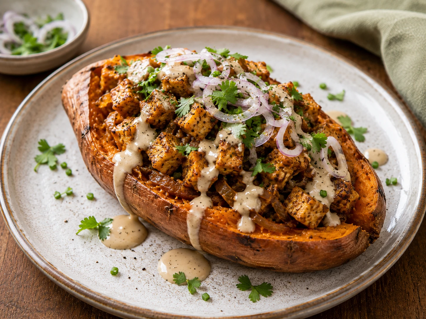 Stuffed Sweet Potatoes with Tempeh